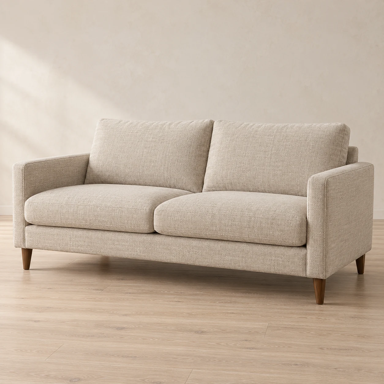 Linen-look two-seat sofa