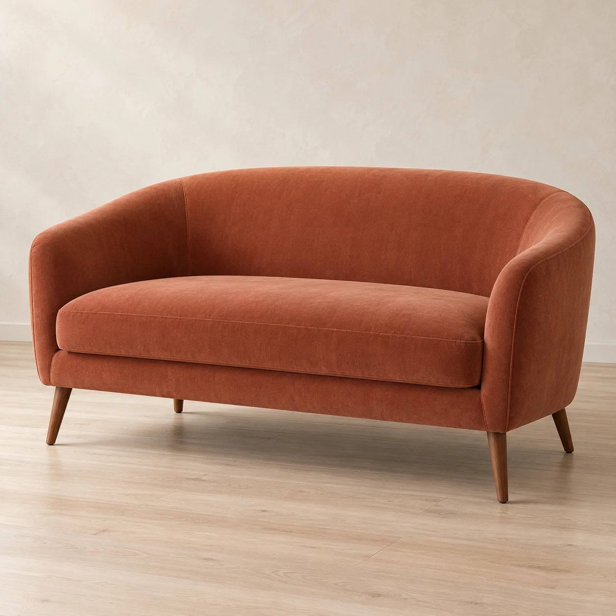 Velvet compact loveseat